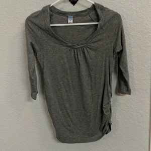 3/4 Sleeved Grey Maternity Shirt